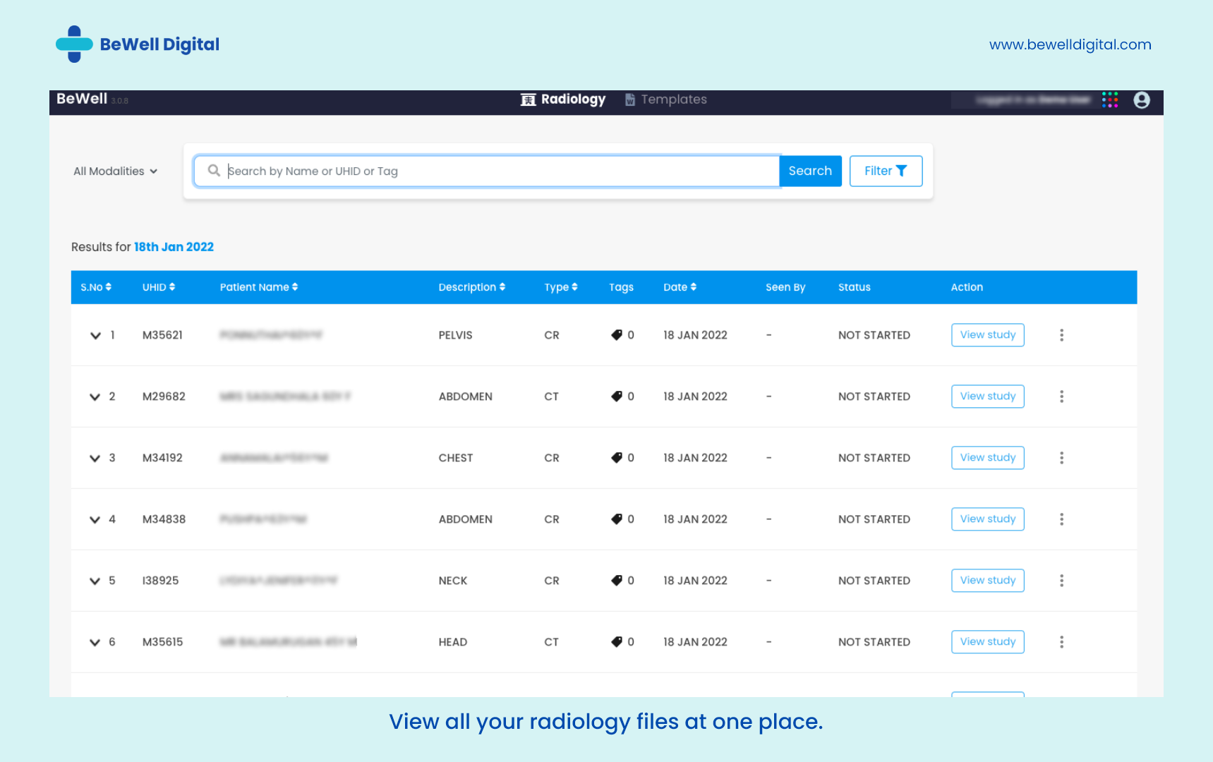 screenshot of BeWell Digital